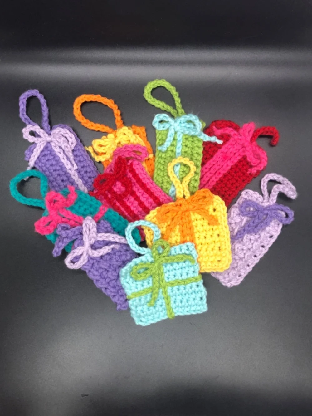 Set of 10 Handmade Present Gift Tags, Christmas Ornaments, Keychain Accessory